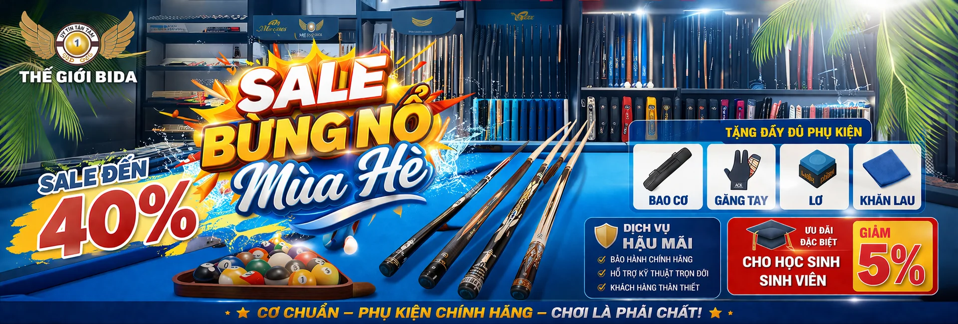 sale khuyến mãi cơ bida chào hè